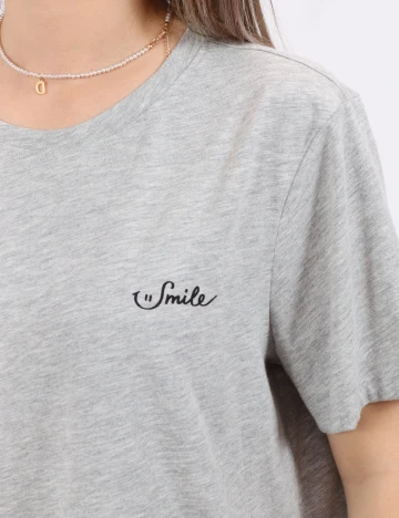 Tricou Pieces, gri Gri