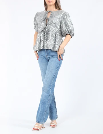 Bluza Pieces, argintiu