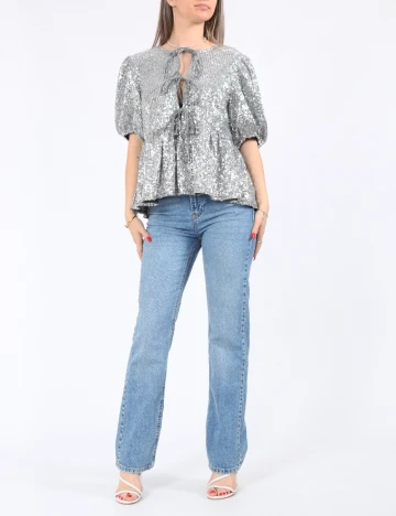 Bluza Pieces, argintiu