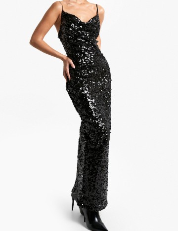 
						Rochie lunga Boohoo, negru