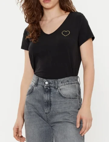 Tricou Pieces, negru Negru