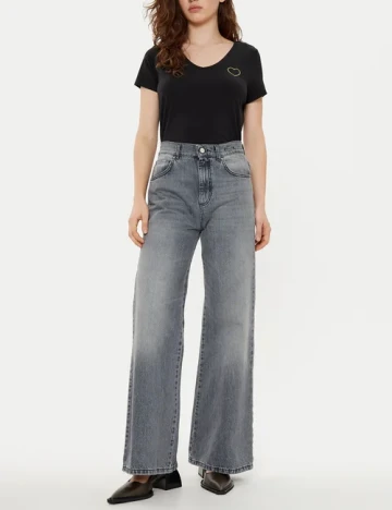 Tricou Pieces, negru Negru