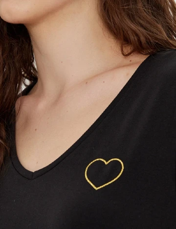 Tricou Pieces, negru Negru