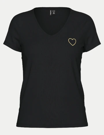 Tricou Pieces, negru Negru