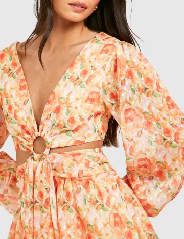 Rochie scurta Boohoo, portocaliu