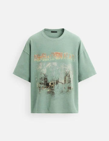 Tricou Oversize Zara, verde