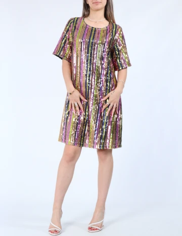 Rochie scurta Pieces, mix culori
