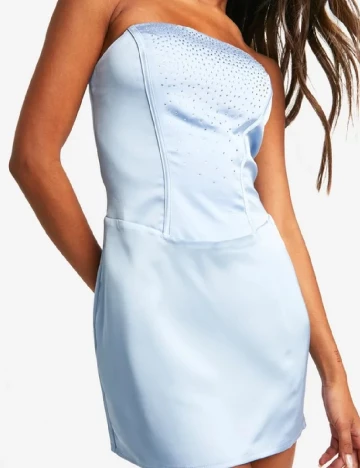 Rochie scurta Boohoo, bleu Albastru