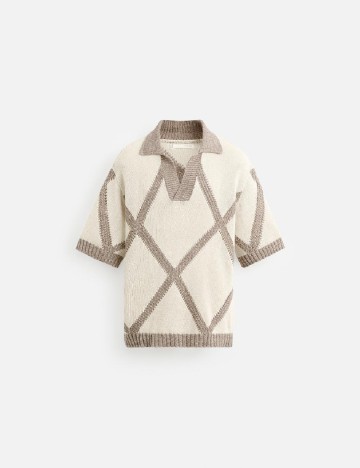 Bluza Zara, crem/maro