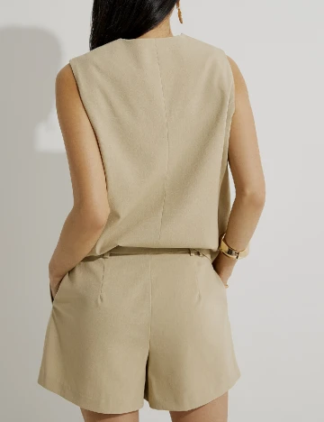 Pantaloni scurti Vero Moda, bej Crem