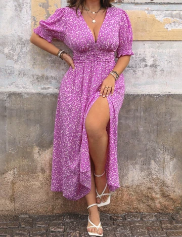 Rochie lunga SHEIN CURVE, roz Roz