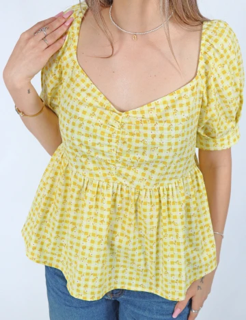 Bluza Pieces, galben