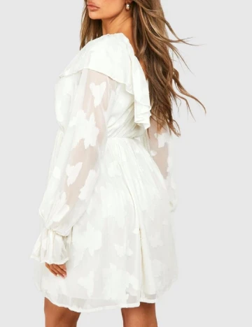 Rochie scurta Boohoo, ecru Alb