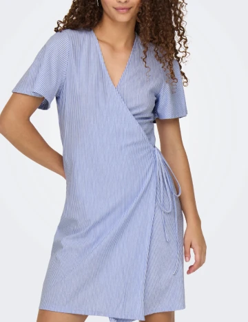 Rochie scurta Jacqueline de Yong, alb/albastru Albastru