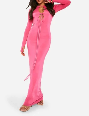 Rochie lunga Boohoo, roz Roz