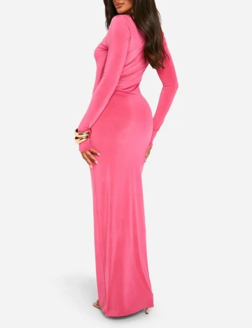 Rochie lunga Boohoo, roz Roz