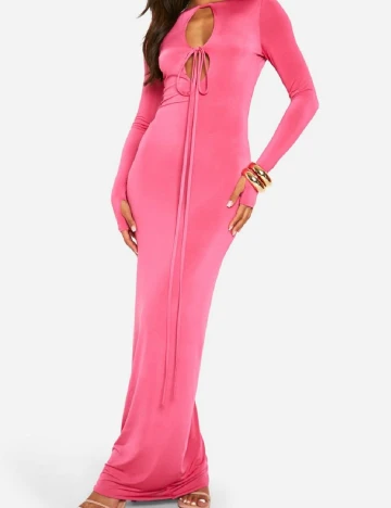 Rochie lunga Boohoo, roz Roz