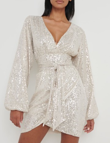 Rochie scurta Pretty Lavish, crem