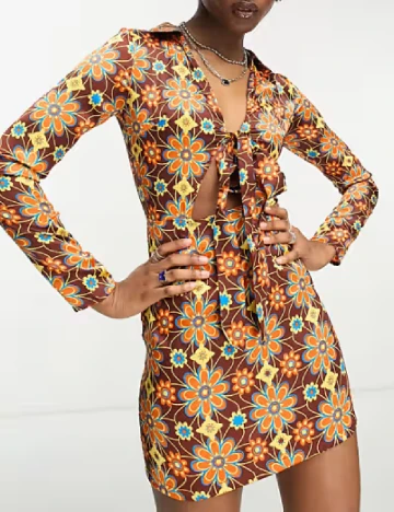 Rochie scurta Heartbreak, floral print Floral print