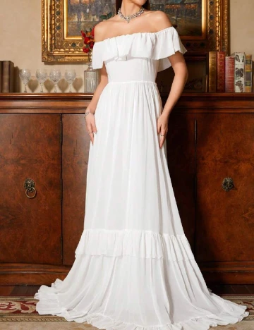 Rochie lunga SHEIN, alb Alb