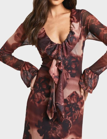 Rochie lunga Boohoo, floral print