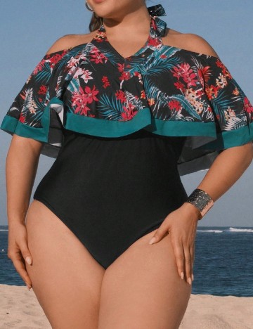 
						Costum de baie SHEIN CURVE, negru
