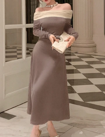 Rochie lunga Dazy, maro Maro