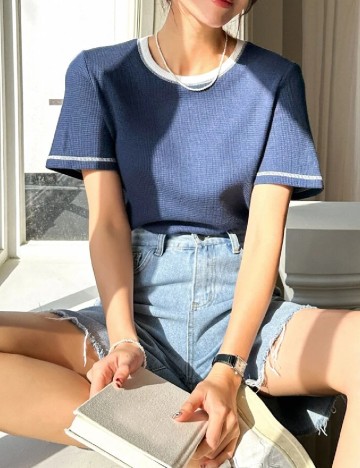 
						Tricou Dazy, bleumarin