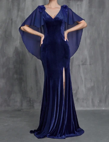Rochie lunga Mosy, bleumarin Albastru