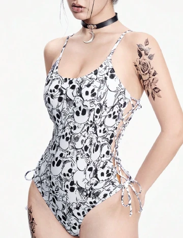 Costum de baie Romwe, alb Alb