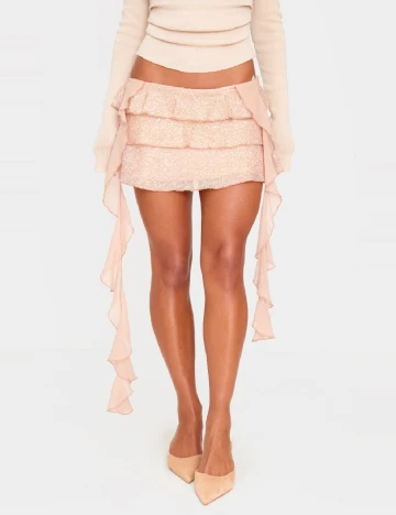 Fusta PRETTYLITTLETHING, crem