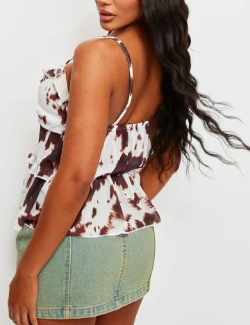 Top PRETTYLITTLETHING, alb/maro Alb