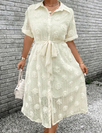 Rochie medie SHEIN CURVE, galben deschis Galben