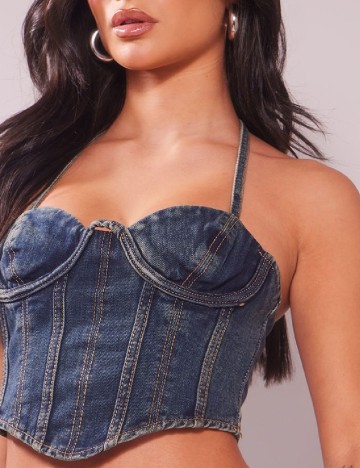 
						Top PRETTYLITTLETHING, albastru