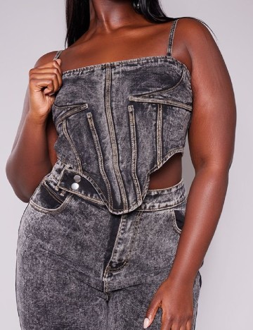 Top PRETTYLITTLETHING Plus Size, gri