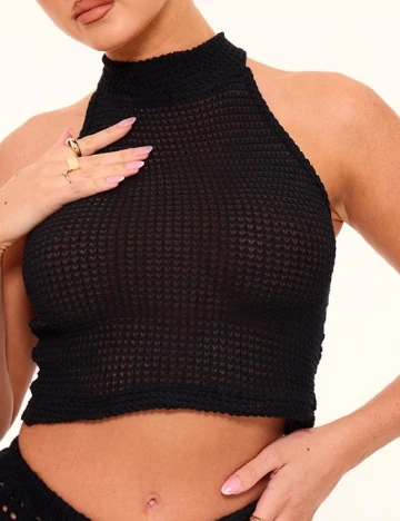 Top PRETTYLITTLETHING, negru Negru