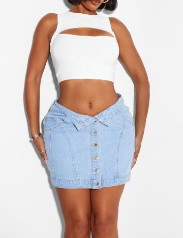Fusta PRETTYLITTLETHING, albastru