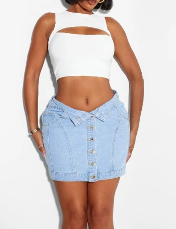 Fusta PRETTYLITTLETHING, albastru