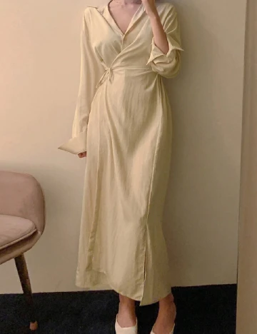Rochie medie Dazy, bej Crem