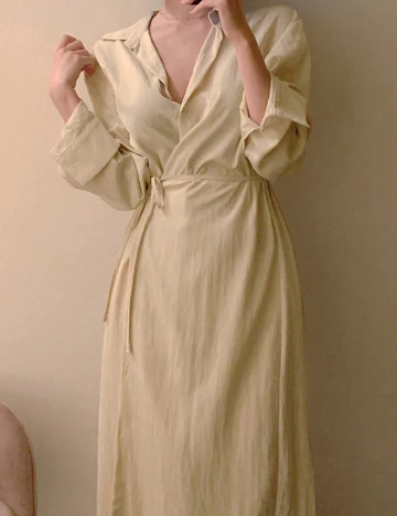 Rochie medie Dazy, bej Crem