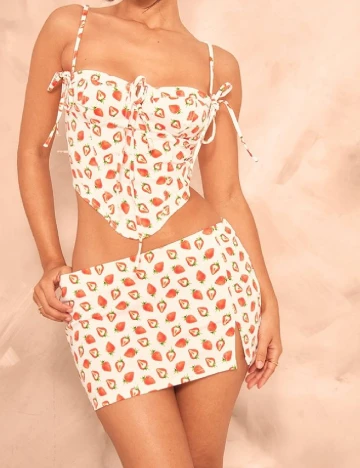 Fusta PRETTYLITTLETHING, alb