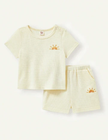 Compleu Shein Kids, galben deschis