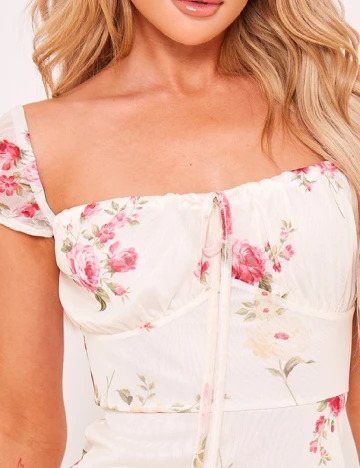 Rochie scurta PRETTYLITTLETHING, ecru
