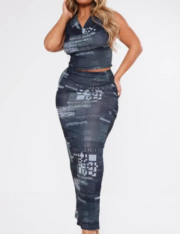 Top PRETTYLITTLETHING, bleumarin