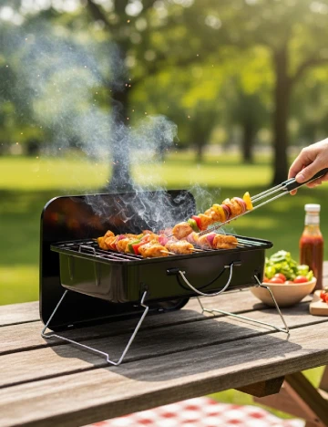 Gratar portabil BBQ TIME, negru Negru