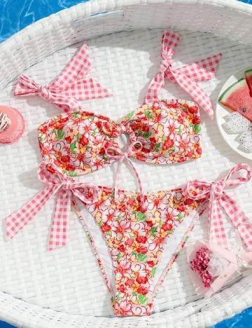 Costum de baie SHEIN, floral print Floral print