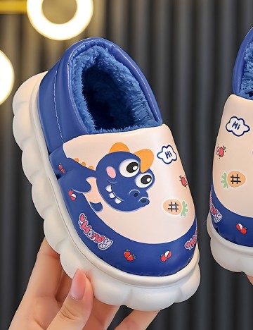 
						Papuci de Casa Shein Kids, albastru/alb