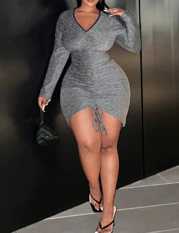Rochie scurta SHEIN CURVE, gri