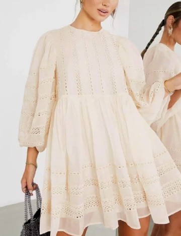 
						Rochie scurta ASOS, crem