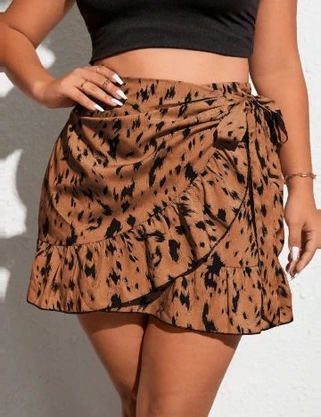 Fusta SHEIN CURVE, maro